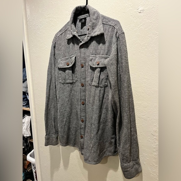 Akomplice VSOP grey button down with brown buttons and pockets Size XL - Picture 4 of 6